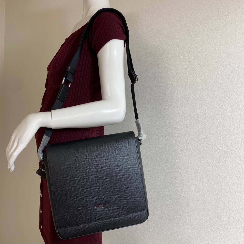 Michael Kors Men’s Leather Messenger Bag - Picture 2 of 9